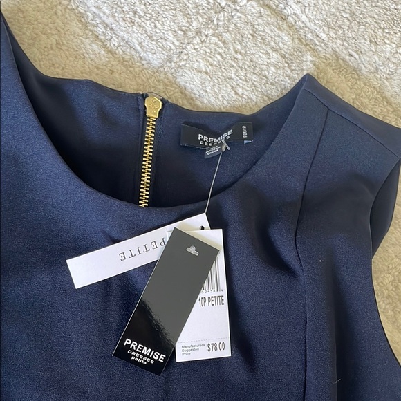 Premise Blue Sleeveless Sheath Dress Midi - Picture 3 of 8